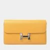 Hermes Vaux Epson Constance Long To Go Shoulder Purse Yellow For Women -Deals Hermes Store luxury women hermes used handbags p650419 005