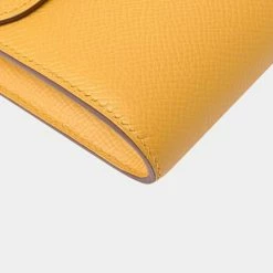 Hermes Vaux Epson Constance Long To Go Shoulder Purse Yellow For Women -Deals Hermes Store luxury women hermes used handbags p650419 006