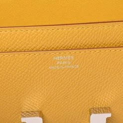 Hermes Vaux Epson Constance Long To Go Shoulder Purse Yellow For Women -Deals Hermes Store luxury women hermes used handbags p650419 007