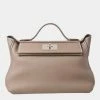 Hermes Taurillon Clemence Van Quatre 29 Shoulder Bag Greige For Women -Deals Hermes Store luxury women hermes used handbags p650425 002