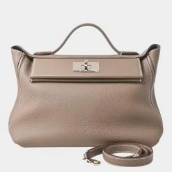 Hermes Taurillon Clemence Van Quatre 29 Shoulder Bag Greige For Women -Deals Hermes Store luxury women hermes used handbags p650425 004