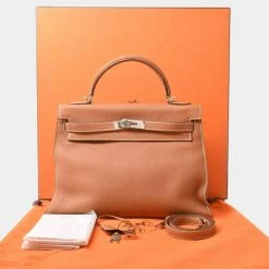 Hermes Togo Serie Kelly 32 Handbag Brown For Women -Deals Hermes Store luxury women hermes used handbags p650445 005