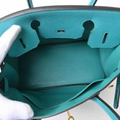 Hermes Vaux Epson Birkin 30 Handbag Emerald For Women -Deals Hermes Store luxury women hermes used handbags p650447 002
