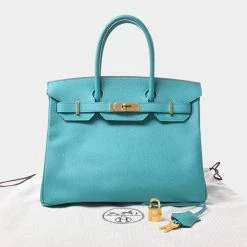 Hermes Vaux Epson Birkin 30 Handbag Emerald For Women -Deals Hermes Store luxury women hermes used handbags p650447 003