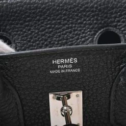 Hermes Taurillon Clemence Birkin 25 Handbag Black For Women -Deals Hermes Store luxury women hermes used handbags p650454 007