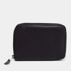 Hermes Black Clemence Leather Azap Vertical Wallet For Women