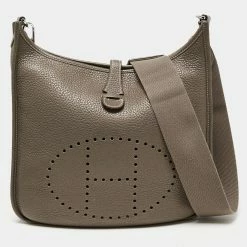 Hermes Etoupe Togo Leather Evelyne III PM Bag For Women