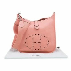 Hermes Peach Evelyne Togo III GM Bag For Women -Deals Hermes Store luxury women hermes used handbags p6517 016