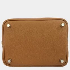 Hermes Gold Taurillon Clemence Leather Picotin Lock PM Hobo Bag For Women -Deals Hermes Store luxury women hermes used handbags p653624 003