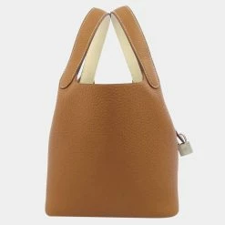 Hermes Gold Taurillon Clemence Leather Picotin Lock PM Hobo Bag For Women -Deals Hermes Store luxury women hermes used handbags p653624 004