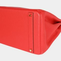 Hermes Geranium Togo Birkin 40 GHW For Women 14 Hermes Geranium Togo Birkin 40 GHW For Women -Deals Hermes Store luxury women hermes used handbags p653694 004