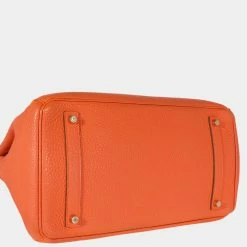 Hermes Orange Togo Birkin 35 GHW For Women 15 Hermes Orange Togo Birkin 35 GHW For Women -Deals Hermes Store luxury women hermes used handbags p653699 005