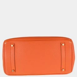 Hermes Orange Togo Birkin 35 GHW For Women 12 Hermes Orange Togo Birkin 35 GHW For Women -Deals Hermes Store luxury women hermes used handbags p653699 007