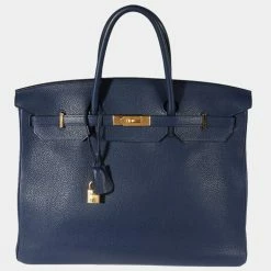 Hermes Bleu Saphir Togo Birkin 40 GHW For Women
