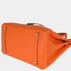 Hermes Orange Togo Birkin 35 PHW For Women 14 Hermes Orange Togo Birkin 35 PHW For Women -Deals Hermes Store luxury women hermes used handbags p653706 002