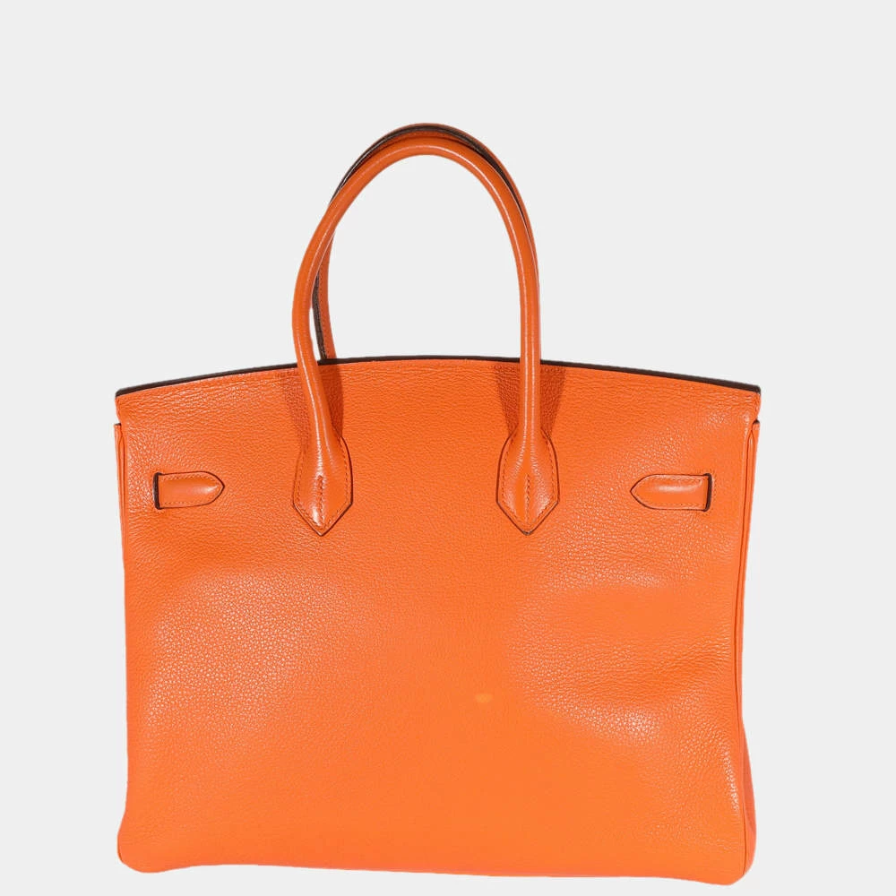 Hermes Orange Togo Birkin 35 PHW For Women 5 Hermes Orange Togo Birkin 35 PHW For Women - Image 3