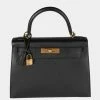 Hermes Black Epsom Sellier Kelly 28 GHW For Women -Deals Hermes Store luxury women hermes used handbags p653707 006