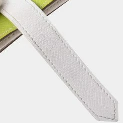 Hermes Vaux Epsom Bearnsfre Bi-Fold Long Wallet Lime Green / White For Women -Deals Hermes Store luxury women hermes used handbags p654219 004