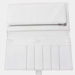 Hermes Vaux Epsom Bearnsfre Bi-Fold Long Wallet Lime Green / White For Women -Deals Hermes Store luxury women hermes used handbags p654219 008