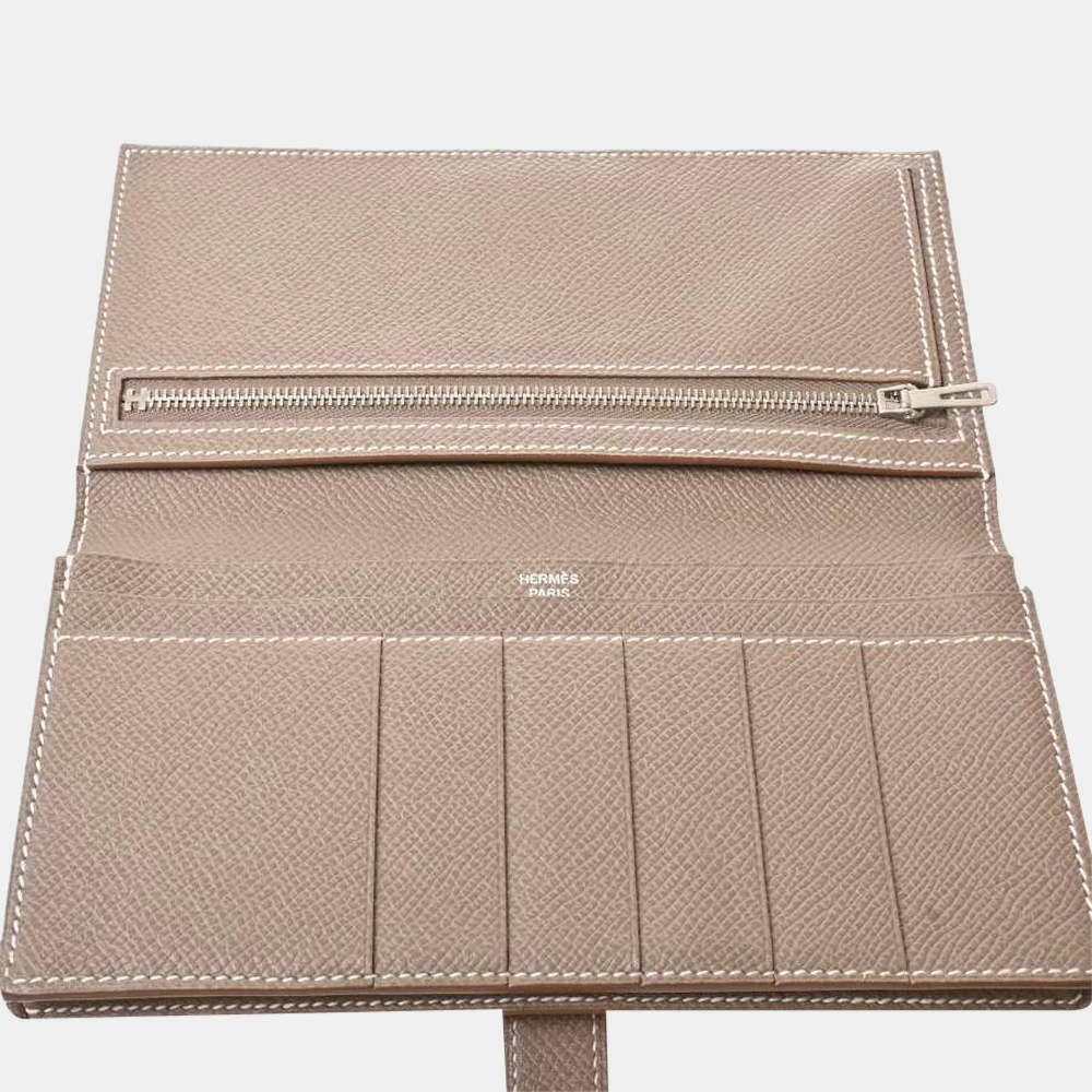 Hermes Vaux Epsom Bearnsfre Bi-fold Wallet Pink / Greige For Women 4 Hermes Vaux Epsom Bearnsfre Bi-fold Wallet Pink / Greige For Women - Image 2