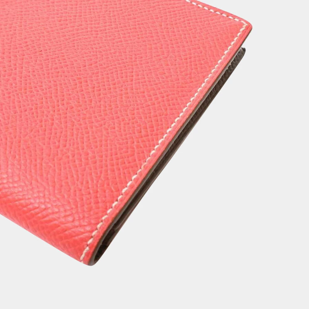 Hermes Vaux Epsom Bearnsfre Bi-fold Wallet Pink / Greige For Women 9 Hermes Vaux Epsom Bearnsfre Bi-fold Wallet Pink / Greige For Women - Image 7