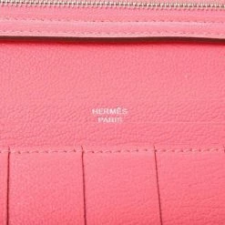 Hermes Chevre Bearnsfre Bi-Fold Long Wallet Pink For Women -Deals Hermes Store luxury women hermes used handbags p654222 005