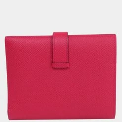 Hermes Bearn Pink Bi-Fold Wallet Epsom Ladies Hermes For Women -Deals Hermes Store luxury women hermes used handbags p654223 008