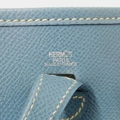 Hermes Bag Ladies Handbag Shoulder Mini Evelyne 1 TPM Short Vaux Epsom Blue Gene â¡ I Engraved For Women -Deals Hermes Store luxury women hermes used handbags p654224 006