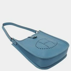 Hermes Bag Ladies Handbag Shoulder Mini Evelyne 1 TPM Short Vaux Epsom Blue Gene â¡ I Engraved For Women -Deals Hermes Store luxury women hermes used handbags p654224 007