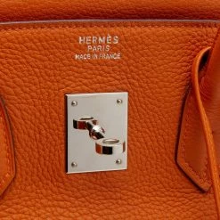 Hermes Potiron Taurillon Clemence Leather Palladium Finish Birkin 35 Bag For Women 31 Hermes Potiron Taurillon Clemence Leather Palladium Finish Birkin 35 Bag For Women -Deals Hermes Store luxury women hermes used handbags p654768 004