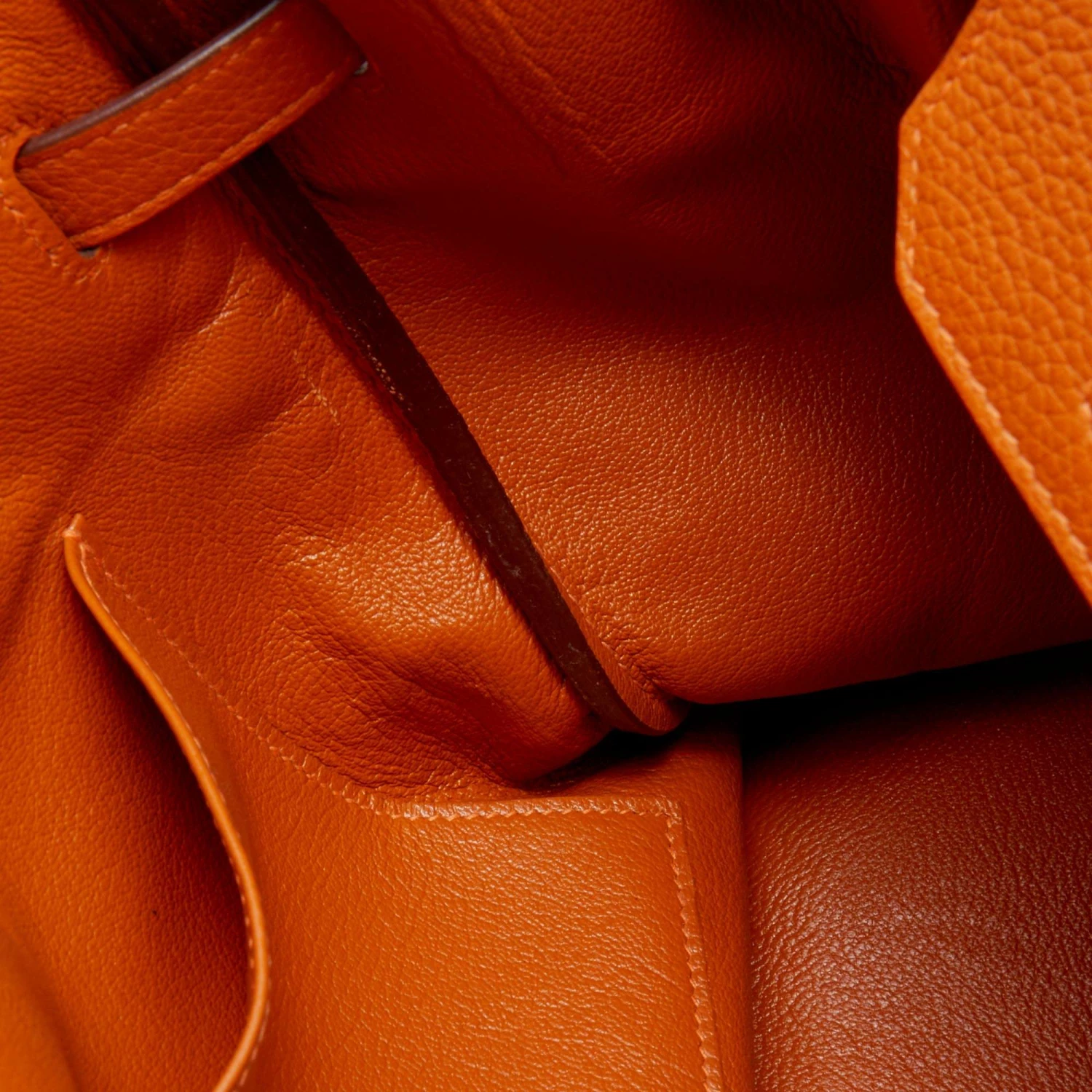 Hermes Potiron Taurillon Clemence Leather Palladium Finish Birkin 35 Bag For Women 12 Hermes Potiron Taurillon Clemence Leather Palladium Finish Birkin 35 Bag For Women - Image 10