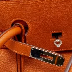 Hermes Potiron Taurillon Clemence Leather Palladium Finish Birkin 35 Bag For Women 25 Hermes Potiron Taurillon Clemence Leather Palladium Finish Birkin 35 Bag For Women -Deals Hermes Store luxury women hermes used handbags p654768 008