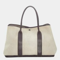 Hermes White/Black Garden Party PM For Women -Deals Hermes Store luxury women hermes used handbags p655150 006