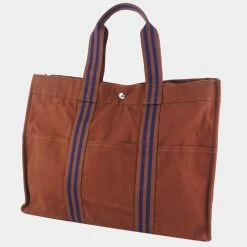 Hermes Fool Toe GM Cotton Tea Unisex Handbag For Women -Deals Hermes Store luxury women hermes used handbags p657515 003