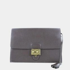 Hermes Pochette Jet Kushbel Brown Unisex Clutch Bag For Women