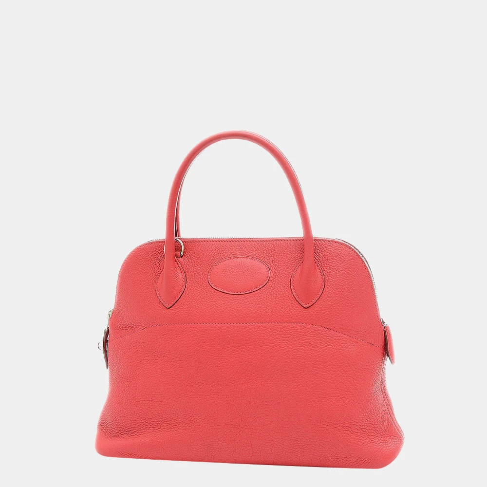 Hermes Bored 31 Taurillon Clemence Rougevif N Engraved Handbag For Women 3 Hermes Bored 31 Taurillon Clemence Rougevif N Engraved Handbag For Women