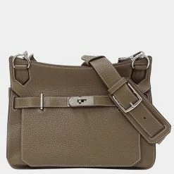 Hermes Bag Women's Shoulder Gypsier 34 Taurillon Clemence Etup Greige T Engraved For Women