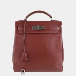 Hermes Kelly Ad Leather Red Brown D Ladies Backpack Daypack For Women -Deals Hermes Store luxury women hermes used handbags p657551 001
