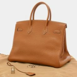 Hermes Birkin 35 Togo Gold D Engraved Handbag For Women -Deals Hermes Store luxury women hermes used handbags p657554 003