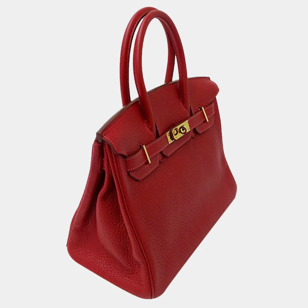 Hermes Birkin 30 Taurillon Clemence Rouge Bag Ladies Handbag For Women 4 Hermes Birkin 30 Taurillon Clemence Rouge Bag Ladies Handbag For Women - Image 2