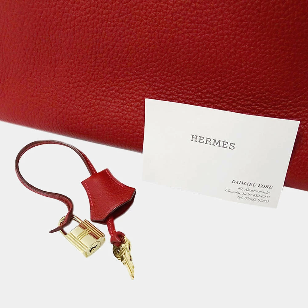 Hermes Birkin 30 Taurillon Clemence Rouge Bag Ladies Handbag For Women 10 Hermes Birkin 30 Taurillon Clemence Rouge Bag Ladies Handbag For Women - Image 8