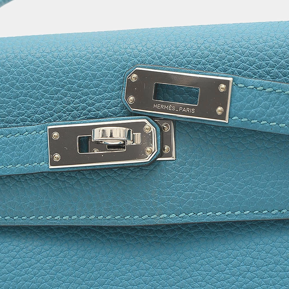 Hermes Kelly 25 Inner Stitch Togo Turquoise R Engraved Handbag For Women 10 Hermes Kelly 25 Inner Stitch Togo Turquoise R Engraved Handbag For Women - Image 8