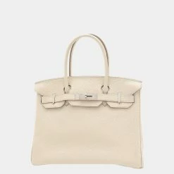 Hermes Birkin 30 Taurillon Beton D Engraved Handbag For Women