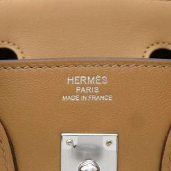 Hermes Brown Swift Leather Palladium Hardware In And Out Limited Edition Birkin 25 Bag For Women -Deals Hermes Store luxury women hermes used handbags p657739 001