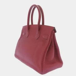 Hermes Red Togo Leather Palladium Hardware Birkin 30 Bag For Women -Deals Hermes Store luxury women hermes used handbags p657742 001