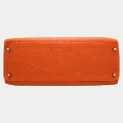 Hermes Orange Togo Leather Gold Hardware Kelly 35 Bag For Women -Deals Hermes Store luxury women hermes used handbags p657749 006
