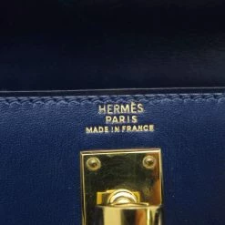 Hermes Blue Box Calf Leather Gold Hardware Vintage Mini Kelly Bag For Women -Deals Hermes Store luxury women hermes used handbags p657753 003