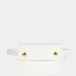 Hermes Vintage White Evergrain Pochette Belt Bag GHW For Women