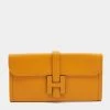 Hermes Hermès Jaune D' Or Epsom Leather Elan Jige 29 Clutch For Women
