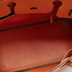 Hermes Orange Epsom Leather Palladium Finish Birkin 30 Bag For Women -Deals Hermes Store luxury women hermes used handbags p658152 012